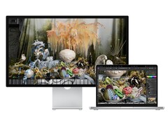Render of original Studio Display being used with a MacBook. (Image source: Apple)