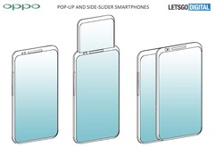 OPPO's apparent new take on smartphone pop-up and sliding mechanisms. (Source: LetsGoDigital)