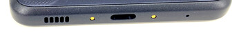 Bottom: speaker, connection pins, USB Type-C port, microphone