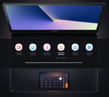 Asus ZenBook Pro 15 UX580 ScreenPad calculator integration. (Source: Asus)