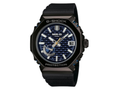 The Casio MRG-B2100R-2AJR was previously revealed to have a dark-blue colored dial. (Image source: Great G-Shock World)