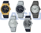 In the top row (from left to right), we have the Casio MTP-E735GL-1AV, MTP-E735D-1AV, and the MTP-E735B-7AV. The bottom row has the Casio MTP-E735D-7AV and the MTP-E735L-8AV, from left to right. (Image source: Casio)