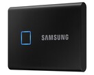The hardware-encrypted Samsung T7 Touch external USB-C SSD is currently on sale at Amazon for 26% off its regular list price (Image: Samsung)
