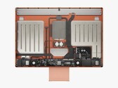 The 'chin' of the new iMac contains the Apple M1 chip and logic board. (Image: @fiyin/Apple)