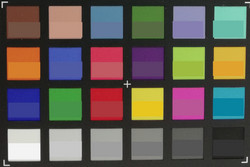 ColorChecker: The reference color is displayed in the bottom half of each box.