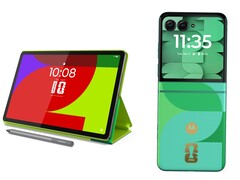 The Lenovo Idea Tab and Razr 60 FIFA Edition have custom wallpapers inspired by the tournament. (Image source: Lenovo)