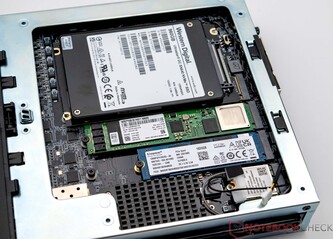 Minisforum MS-01 equipped with three SSDs