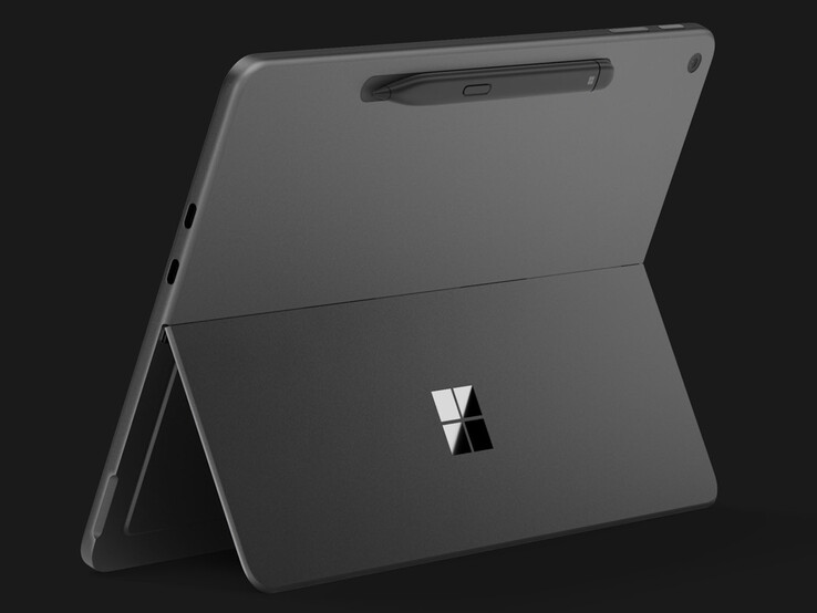 The Surface Slim Pen (2nd Edition) magnetically attaches to the back of the Surface Pro 12 (2nd ed.) for charging.