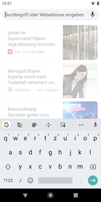 Using the default keyboard in portrait mode