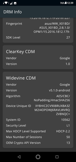 Widevine CDM L1 support