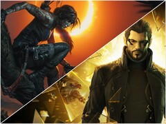 Promotional images for Shadow of the Tomb Raider (left) and Dues Ex (right).