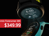 The AMOLED-equipped Garmin Forerunner 265 smartwatch and fitness tracker is discounted to just $349.99 on Amazon for a limited time. (Image source: Garmin - edited)