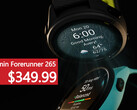 The AMOLED-equipped Garmin Forerunner 265 smartwatch and fitness tracker is discounted to just $349.99 on Amazon for a limited time. (Image source: Garmin - edited)