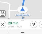 Some US users can now see a speed-limit icon in the bottom left corner of their directions view in Maps. (Source: Google)