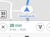 Some US users can now see a speed-limit icon in the bottom left corner of their directions view in Maps. (Source: Google)