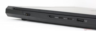Legion Pro 7i ports on the back. (Image source: Notebookcheck)