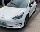 The Model 3 escaped fairly unscathed (image: Yan Chang/Twitter)
