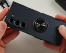 A Galaxy Z Fold5 in a Fold6 case. (Source: Jeff Springer via YouTube)