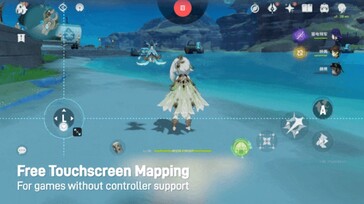 The control mapping features are under development, with some touchscreen-only games working well. (Image source: Abxylute)