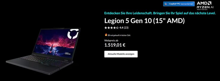 Lenovo Legion 5 15 starts at €1.519 - including an OLED, Wi-Fi 7, USB 4, and a 5 MP wecam