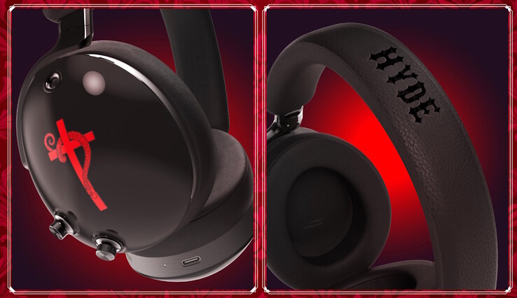 The special edition WA-J1-666 headphones feature a red cross and snake artwork, limited-edition packaging, and sound tuning by Hyde. (Image source: Avoit)