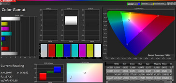 CalMAN color space (sRGB target color space)