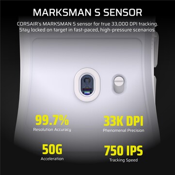 Corsair Sabre V2 Pro Ultralight sensor specs. (Image source: Corsair)