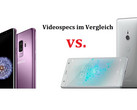Samsung Galaxy S9 vs. Sony XZ2 (Compact): The differences in terms of video specs.