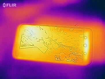 Heat map of the front of the device under load