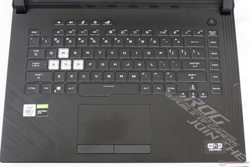 Same keyboard as on the G531 but with 4-zone RGB lighting instead of per-key RGB