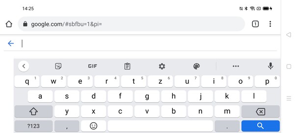 Keyboard in landscape mode