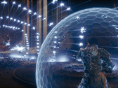 Arjun Devraj deploys the Soltari Shield against a wave of incoming projectiles on Carcosa.