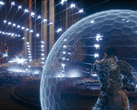 Arjun Devraj deploys the Soltari Shield against a wave of incoming projectiles on Carcosa.
