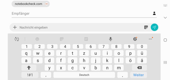 Using the default keyboard in landscape mode