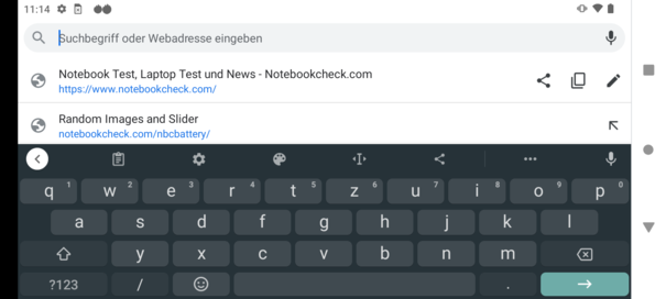 Keyboard in landscape mode