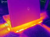 Alienware 16 Area-51 temperature map when rubbing Cyberpunk 2077 on Overdrive mode