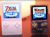 Funnyplaying's FPGA gaming handheld next to the Analogue Pocket, right-to-left. (Image source: Macho Nacho Productions)