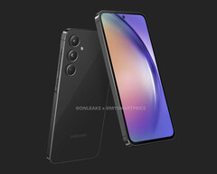 The Galaxy A55 sports a design that is familiar to Samsung&#039;s other recent Galaxy A series models. (Image source: MySmartPrice &amp; @OnLeaks)