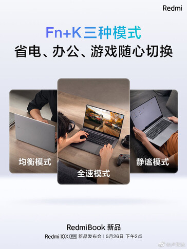 RedmiBook CPU modes. (Image source: Weibo)