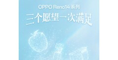 The Reno14 series is about to become official. (Image source: Oppo)