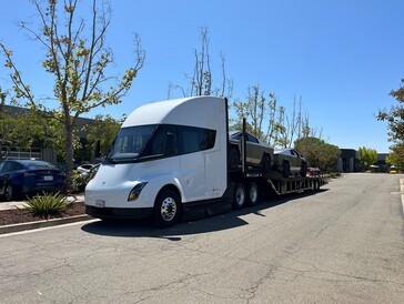 Tesla Cybertruck on a Tesla Semi