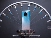 The Redmi Note 9 Pro 5G was soaked by water jets in the tests. (Image source: Redmi)