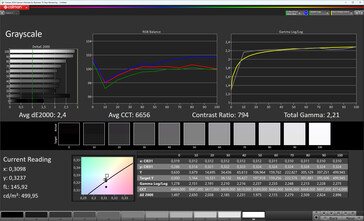 Grayscale (color scheme standard, color temperature standard, target color space sRGB)
