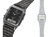 The Casio x Liberty AQ-230EBLT-1A and AQ-230ELT-7A (pictured), from left to right. (Image source: Casio)
