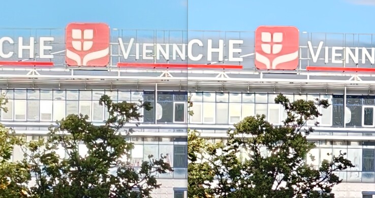 A comparison creates (un)certainty: On the left a crop from the 12MP photo, on the right from the 50MP image.