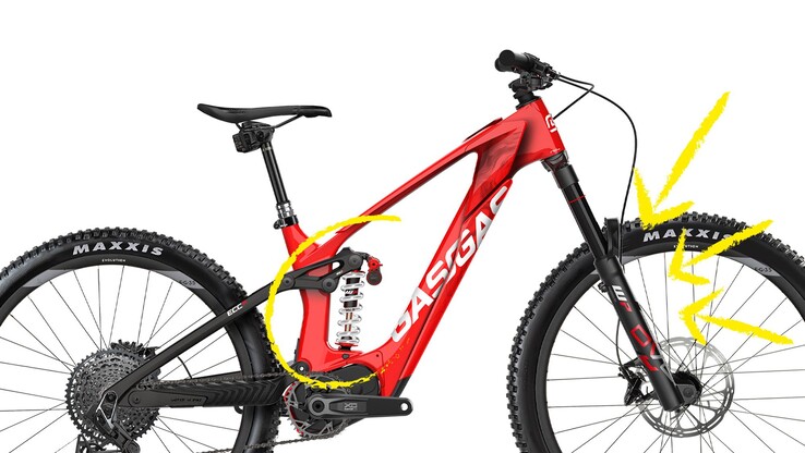 The Gasgas ECC 6 e-bike has suspension designed with DVO. (Image source: Gasgas)