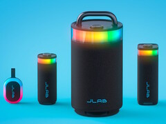 JLab Party series of Bluetooth speakers come with RGB lighting effects, splash resistance, and customizable sound. (Image source: JLab)