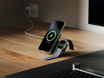 The Kuxiu K1 Ultra power bank has a kickstand for hands-free use on a desk. (Image source: Kuxiu)