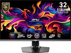 The MSI MPG 321URX is a 32-inch 4K QD-OLED monitor with a 240 Hz refresh rate. (Image source: MSI/Amazon)