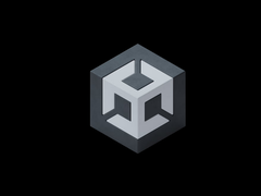 The Unity logo in a black background (image source: Unity)